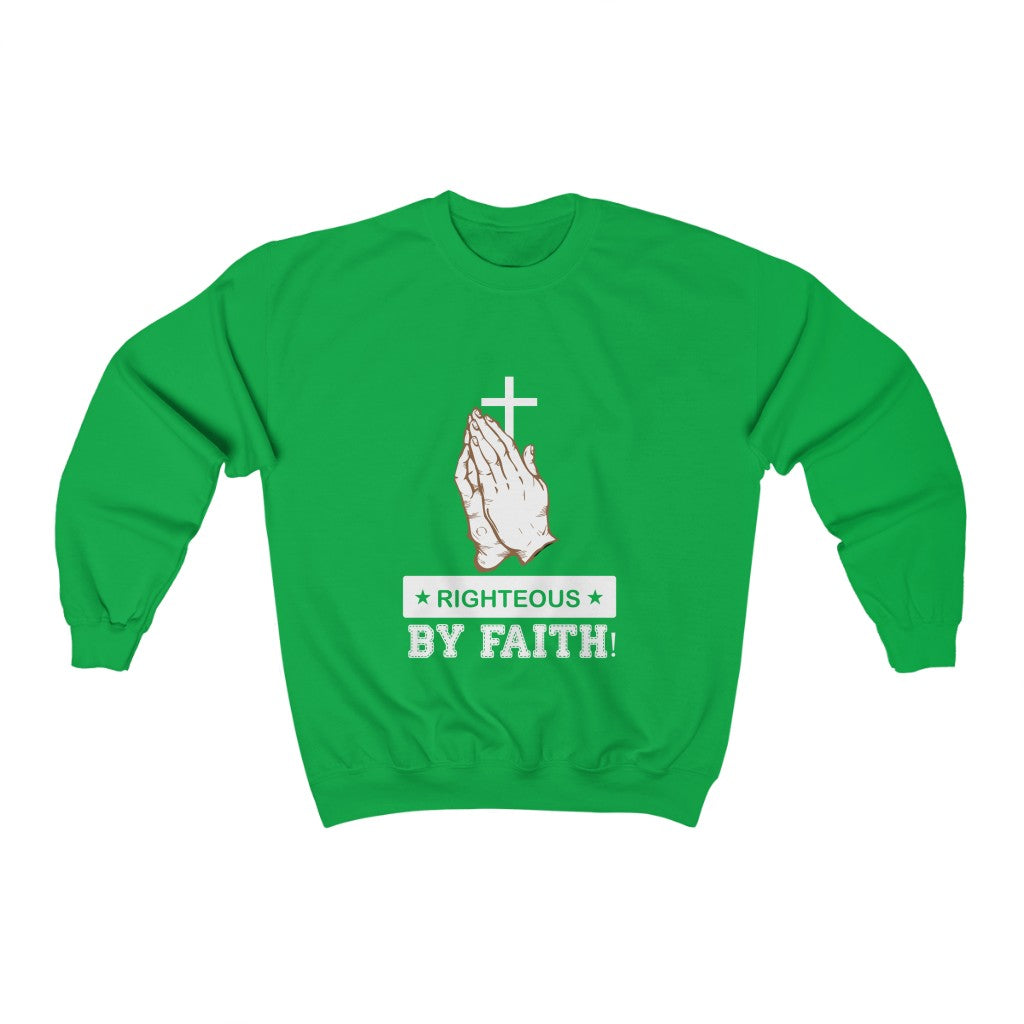 Righteous By Faith., Unisex Heavy Blend™ Crewneck Sweatshirt