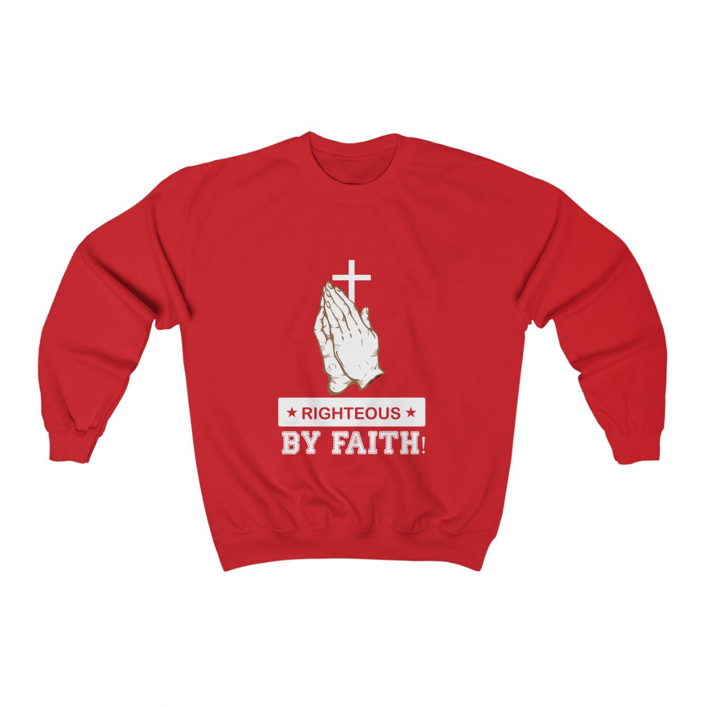 Righteous By Faith., Unisex Heavy Blend™ Crewneck Sweatshirt